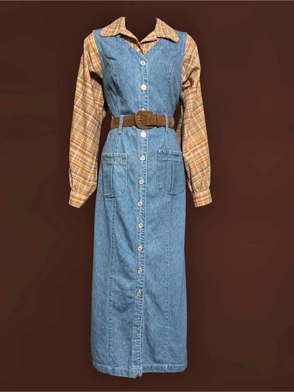 Vintage Faded Glory Denim Maxi Dress | ‘90s